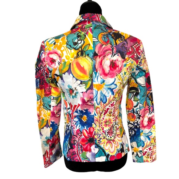 🎁 Alberto Makali Bold Color Tropical Jacket Size 2 - Picture 7 of 7